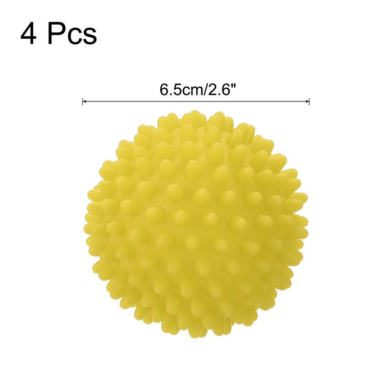 4x Reusable Laundry Dryer Balls for Fabric Softener Reduce Drying Time - Yellow