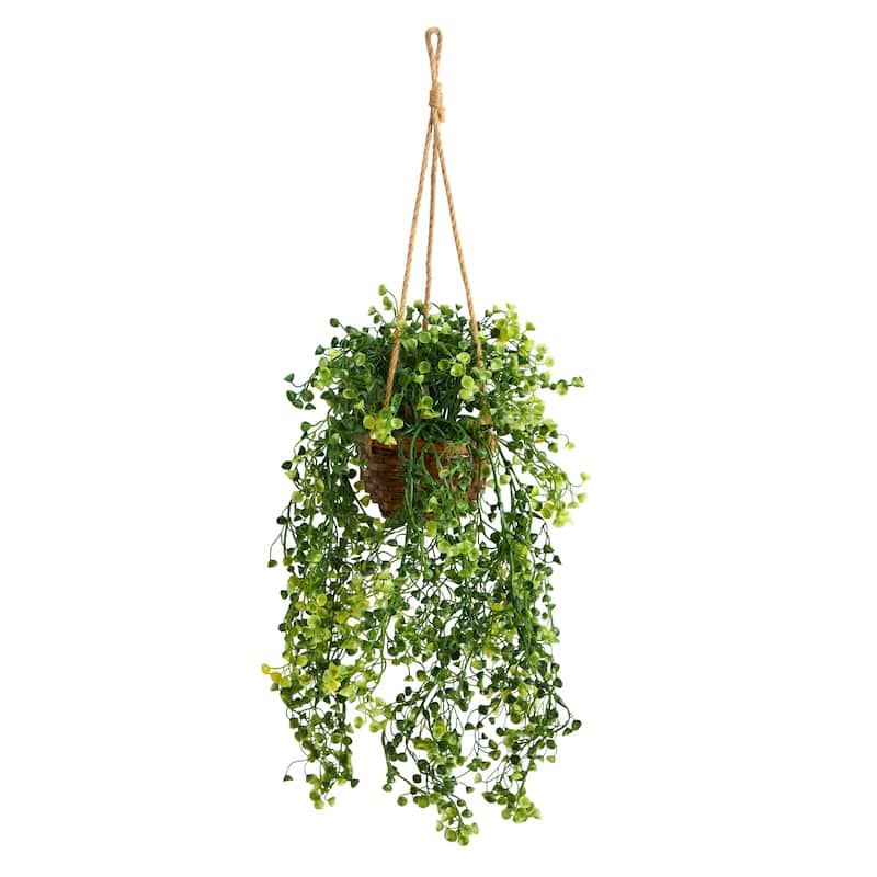 20" Baby Tear Artificial Plant in Hanging Basket - 3"