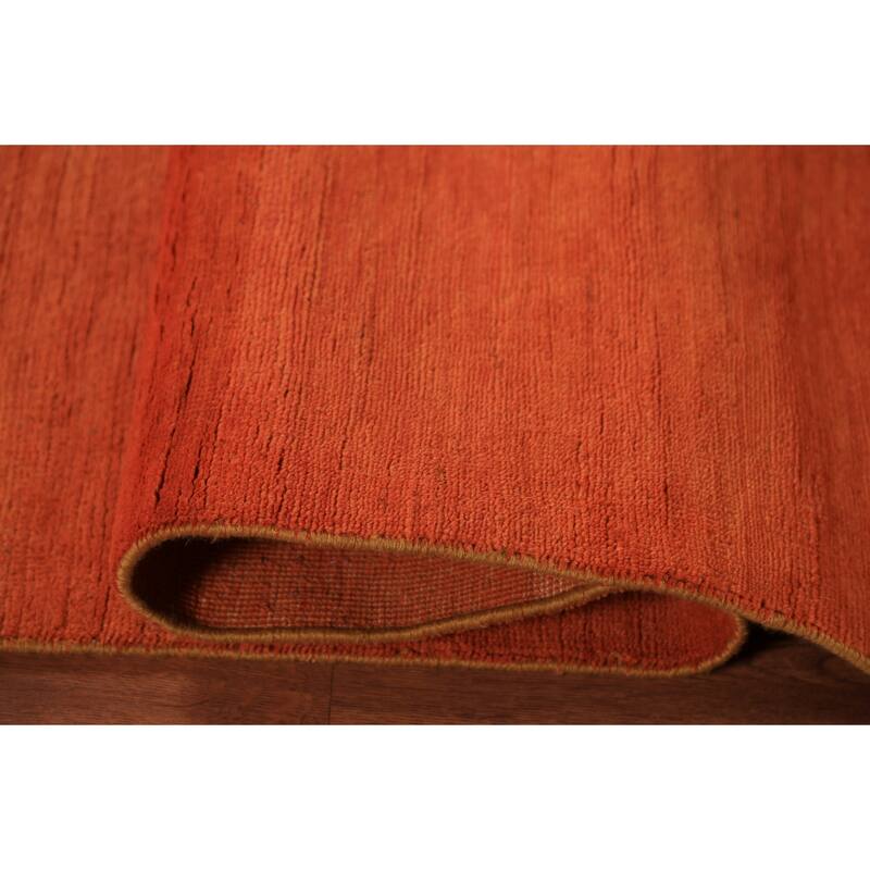 Orange Modern Gabbeh Oriental Area Rug Handmade Wool Carpet - 5'7" x 7'10"