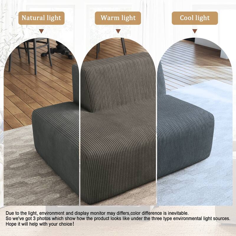 Modern Chaise Lounge Indoor Corduroy Sofa