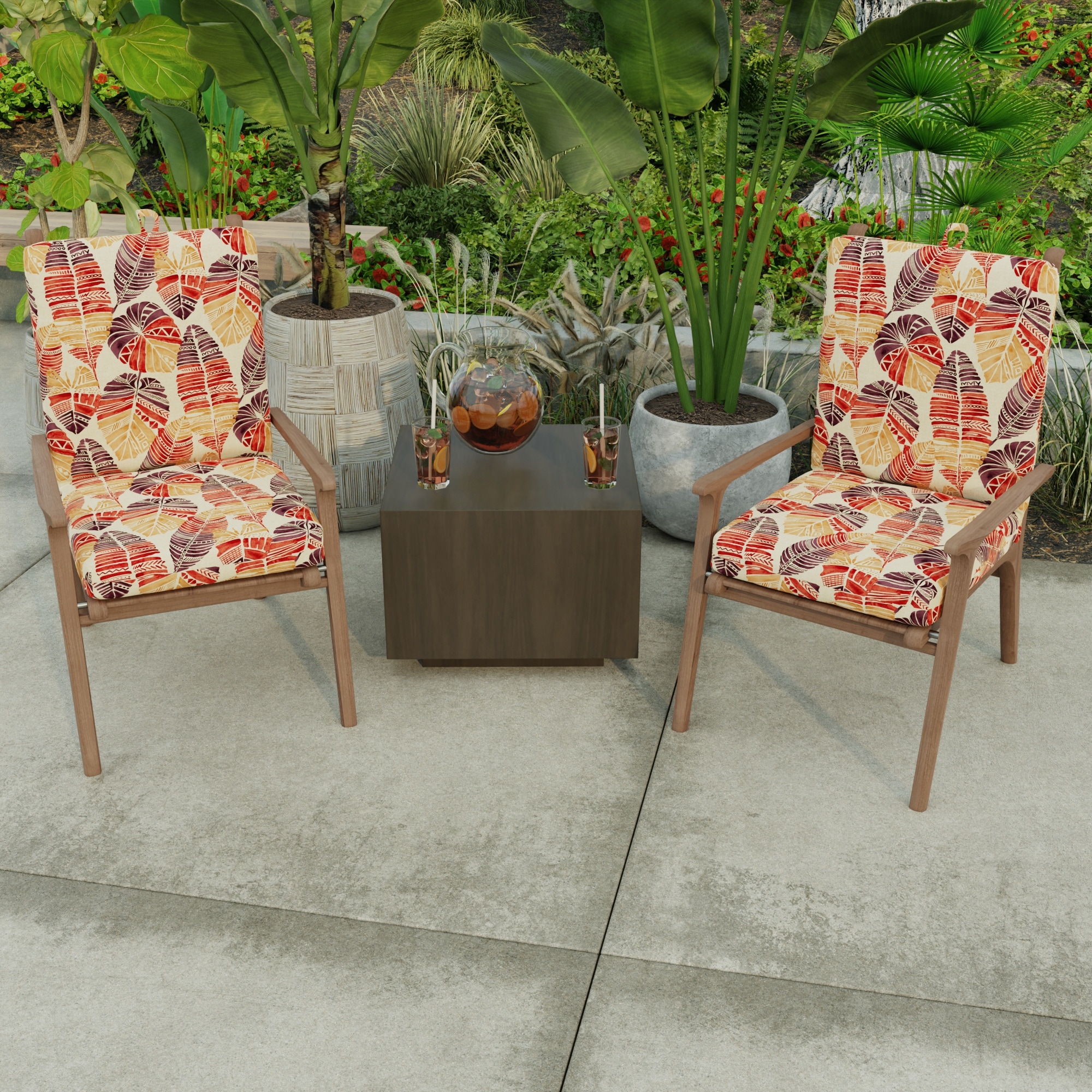 21" x 44" Outdoor Chair Cushion with Ties and Loop - 44'' L x 21'' W x 3.5'' H