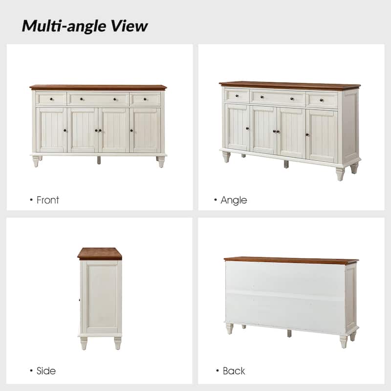 Ottfried Traditional 58'' Wide Sideboard with 3 Drawers and 4 Doors by HULALA HOME