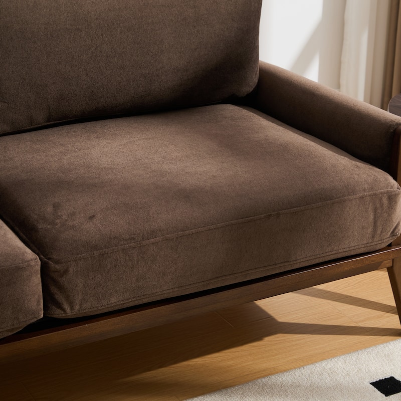 Christopher Knight Home - Mid-Century Modern 3-Seater 74" Upholstered Sofa with Solid Wood Frame