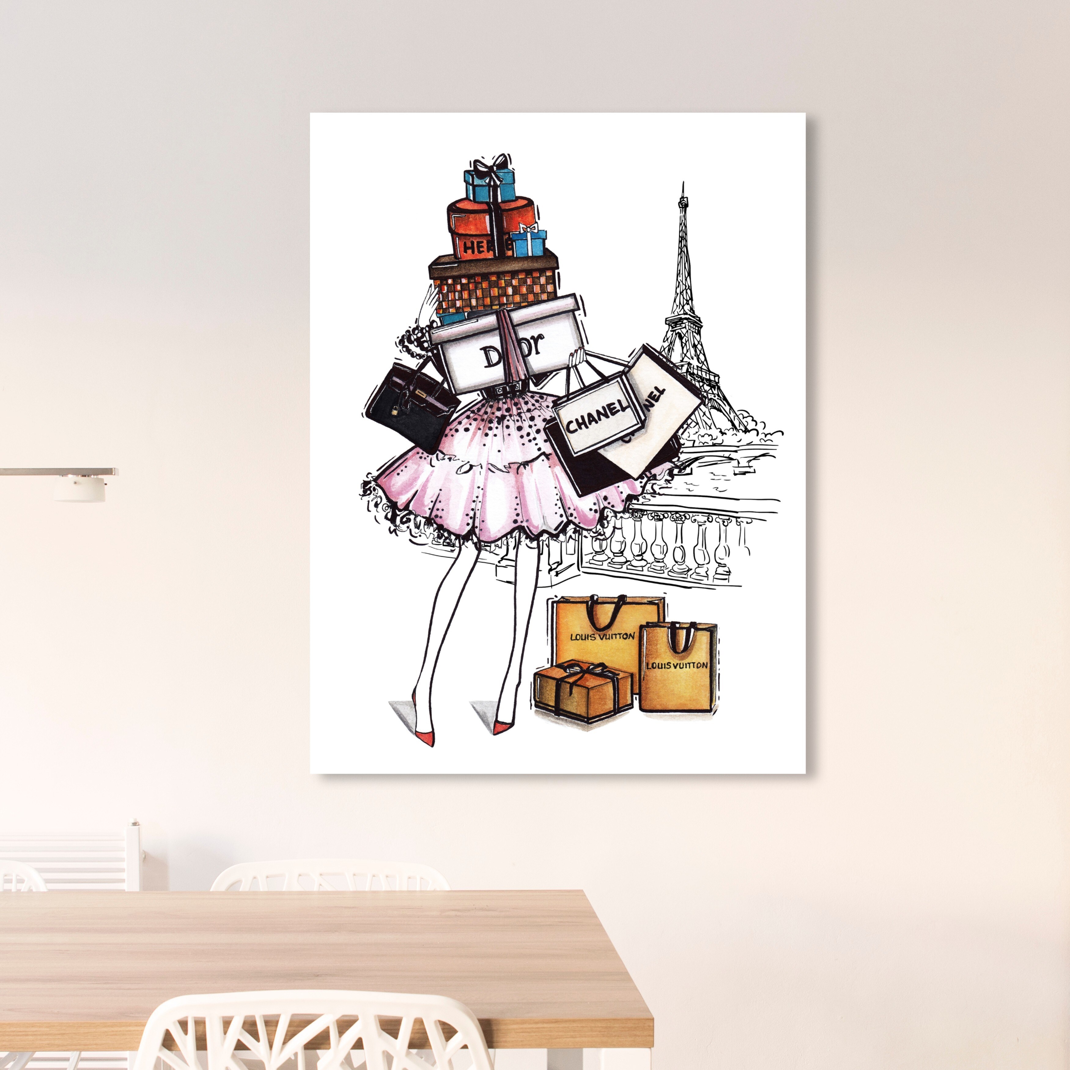 Oliver Gal Doll Memories Shopping Paris Time Ii Fashion And Glam Wall Art Canvas Print Lifestyle Black Pink Overstock 31290251
