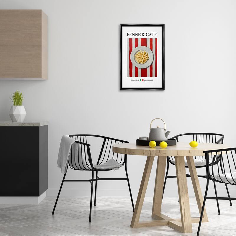 Stupell Traditional Penne Rigate Pasta Framed Floater Canvas Wall Art Design By Andreas Magnusson
