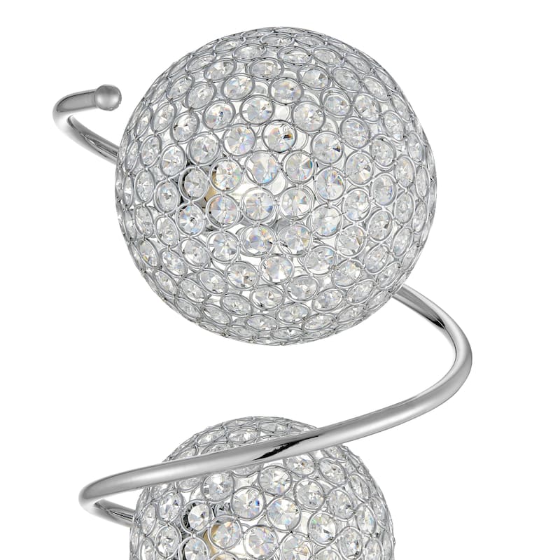 Chrystal Spheres Chrome 3-Dome Table Lamp - N/A