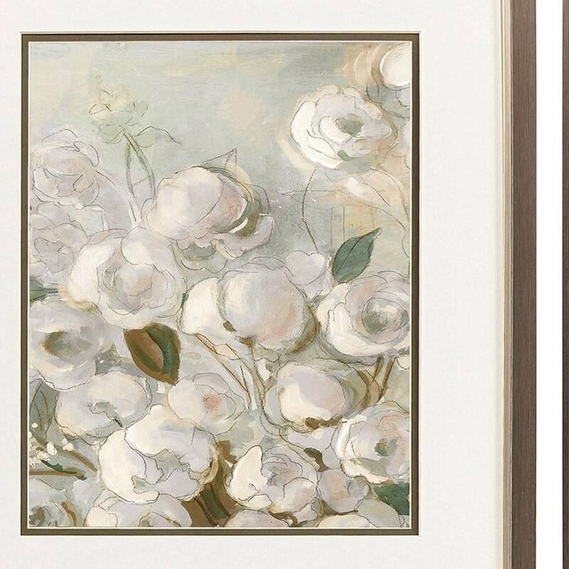 HomeRoots Set Of Two Climbing Roses Silver Framed Wall Art