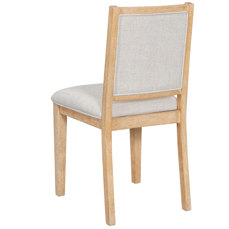 5-Piece Retro Functional Dining Table Set Extendable Round Table and 4 Upholstered Chairs for Dining Room and Living Room