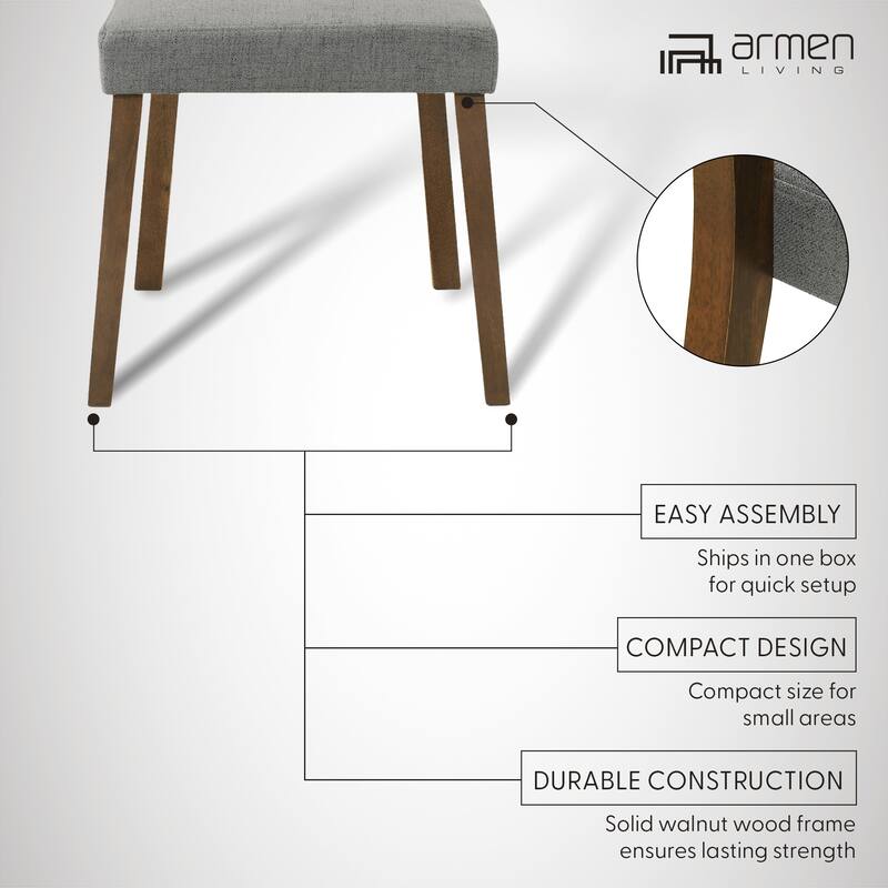 Channell Mid-Century Modern Upholstered Wood Dining Chairs - Set of 2