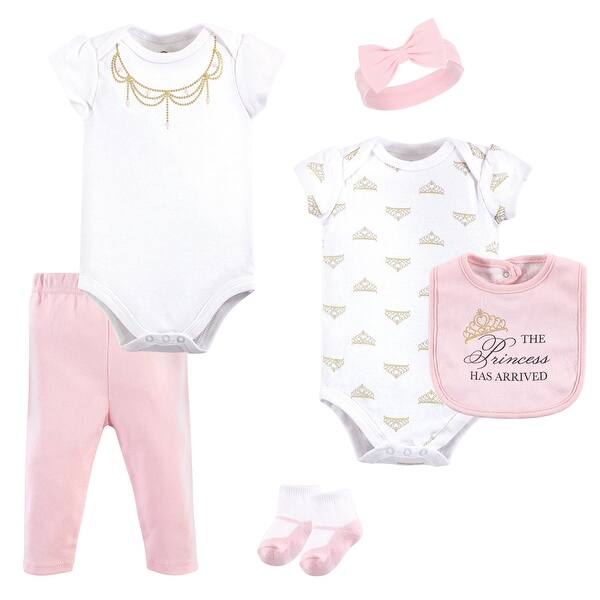 slide 1 of 1, Little Treasure Baby Girl Layette 6-Piece Set, Princess 6-Piece 0-3 Months - Princess 6-Piece