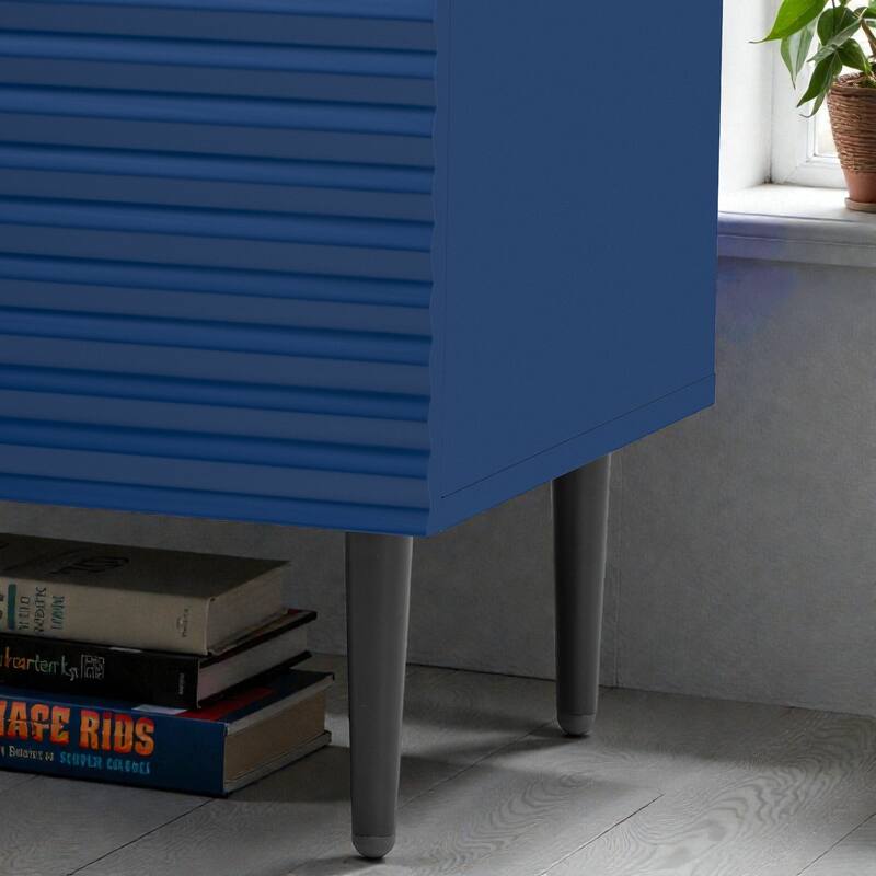 Modern Minimalist Side Cabinet with Adjustable Shelves, Geometric Door Storage Cabinet for Living Room