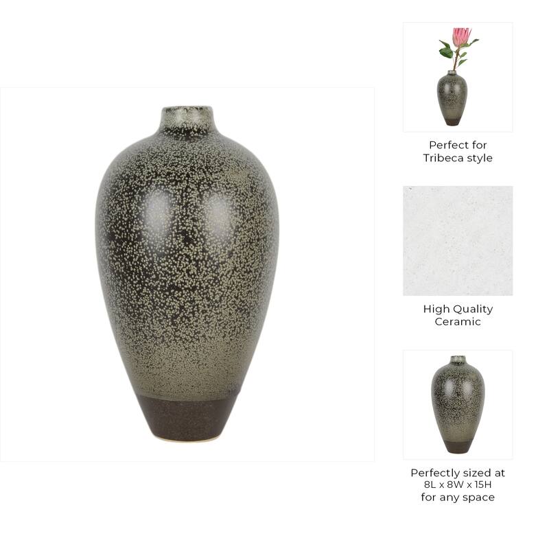 Ceramic Sculptural Vase with Textured Organic Design Modern Accent