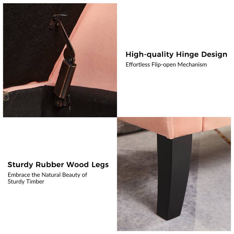 Ramiro Contemporary Velvet Storage Bench by HULALAHOME