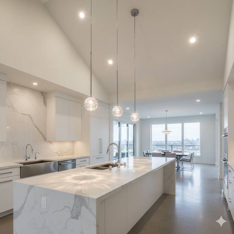 Polished Nickel Metal Pendant Light With Crystal Shade