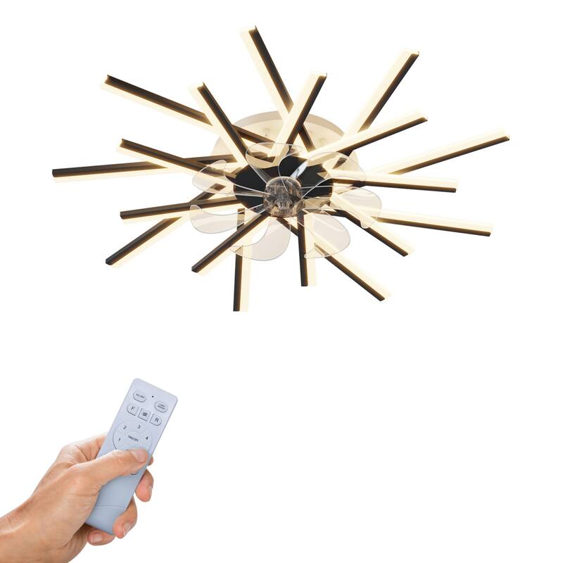 36'' Ceiling Fan with 3-Color LED Light, Reversible Motor, and 6-Speed Settings