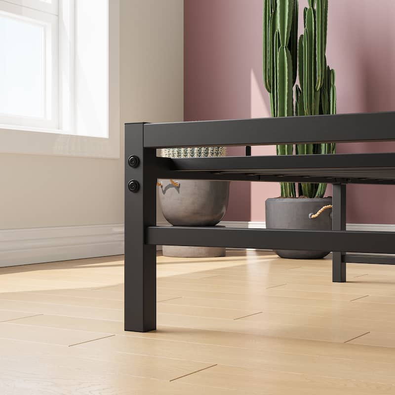 Metal Bed Frame Platform Bed Frame with Headboard, Under Bed Storage, All-Metal Support System, No Box Spring Needed, Noise-Free