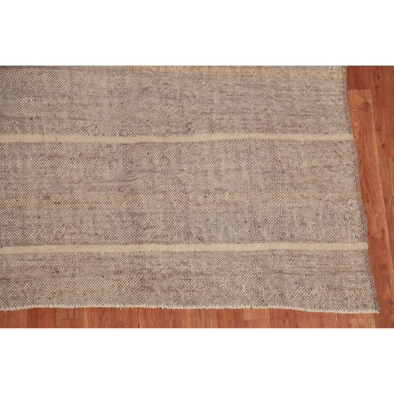 Hand Woven Oriental 100% Jute Carpet Southwestern Modern Brown Kilim Area Rug - 9' 11'' X 8' 4''