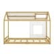 preview thumbnail 5 of 7, White & Natural Twin House Bed with Roof & Window - Cozy & Functional