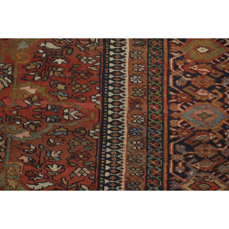 Hand Knotted Oriental 100% Wool Carpet Traditional Floral Oranges & Rust Sarouk Area Rug - 11' 9'' X 8' 9''