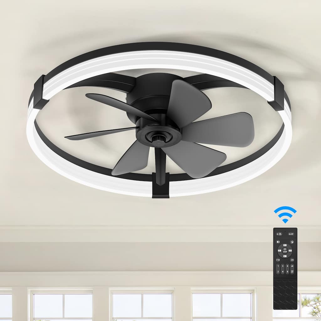 20"/23" Low Profile Dimmable Smart Ceiling Fan with Lights and Remote(6/7 ABS Blades)