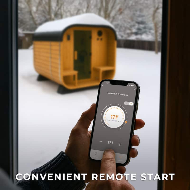 Backyard Discovery Lennon 2-4 Person Outdoor Cube Sauna, Porch