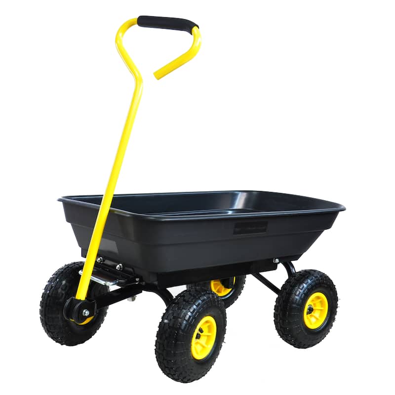 Folding car Poly Garden dump truck with steel frame 75 liter truck body