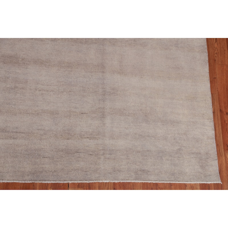 Vegetable Dye Taupe Gabbeh Persian Area Rug Hand-Knotted Wool Carpet - 10'0" x 12'11"