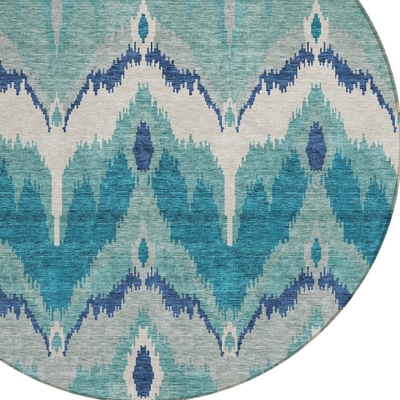 HomeRoots Ikat Transitional Rectangle Outdoor Rug
