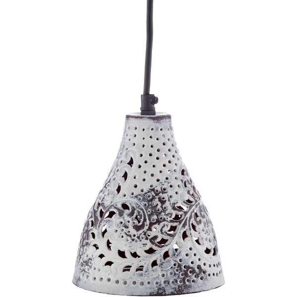 Elko Distressed Farmhouse 1-Light Pendant - Blue - 6.4"H x 5.5"W x 5.5"D - 6.4"H x 5.5"W x 5.5"D. Opens flyout.