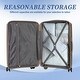 preview thumbnail 11 of 27, 20"/24"/28" 3 pcs/set in PP Spinner Wheel Luggage, Carry on Suitcase, Matching Color, Combination Lock (Silver grey)