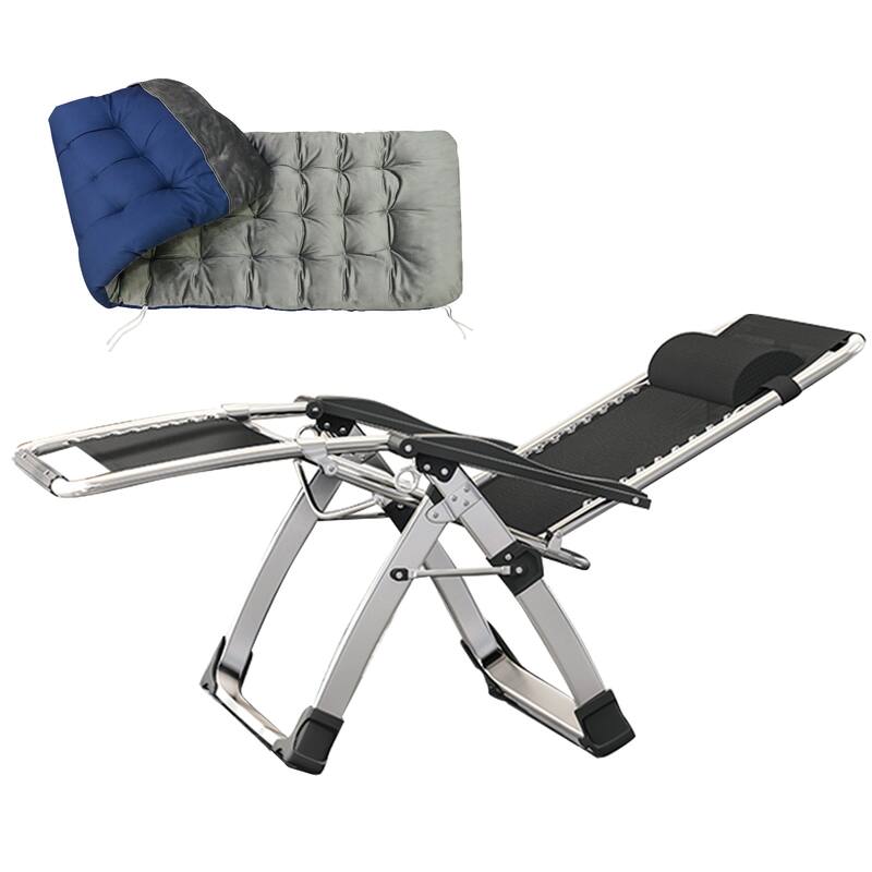 DoCred Zero Gravity Chair Folding Chaise Lounge Chair Patio Lawn Chair Outdoor Adjustable Recliner with Cushion and Cup Holder