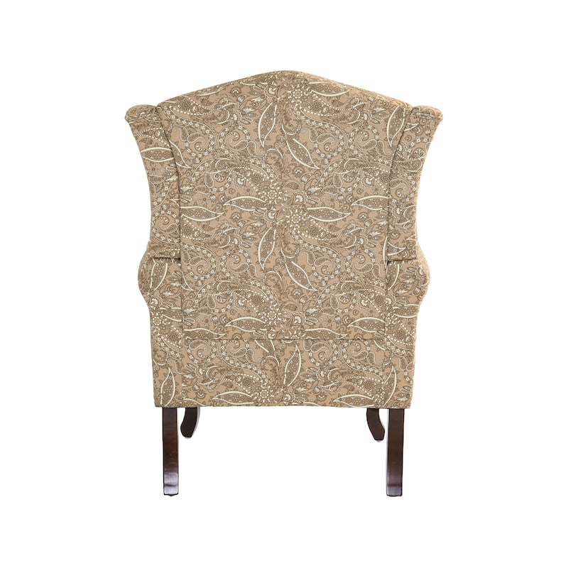 31" W Modern Upholstered Linen Wing Back Accent Chair with Rolled Arm
