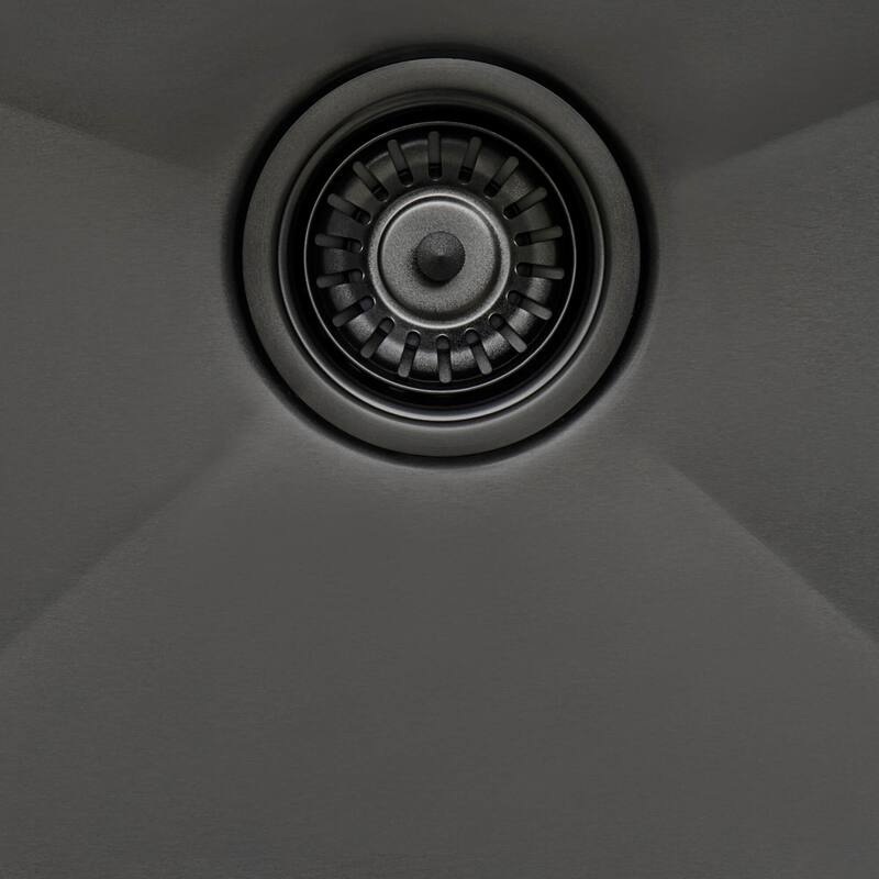 Ruvati 15-inch Gunmetal Black Stainless Steel Undermount Bar Prep 16 Gauge Kitchen Sink - RVH7015BL