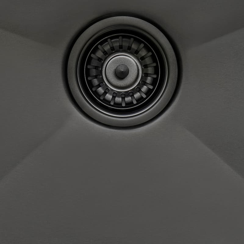 Ruvati 15 x 20 inch Gunmetal Black Stainless Steel Drop-in Bar Prep Sink Single Bowl - RVH8110BL