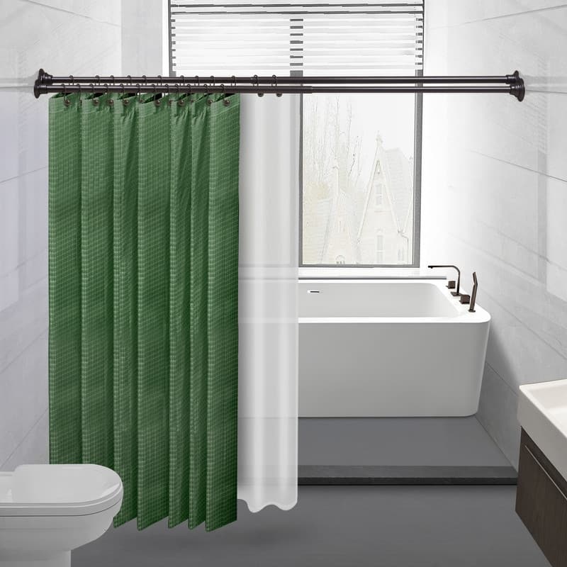 Utopia Alley Adjustable 72-Inch Double Shower Curtain Tension Rods - Rust-Proof Aluminum with Rubber End Cap