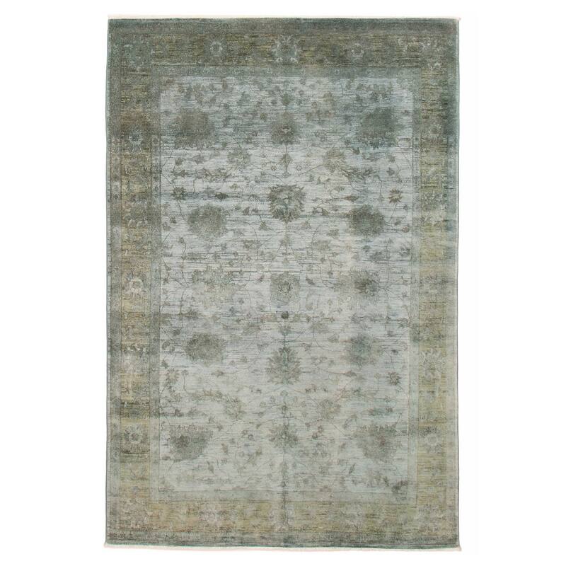 ECARPETGALLERY Hand-knotted Vibrance Light Blue Wool Rug - 6'8 x 9'11 - Light Blue - 6'8 x 9'11