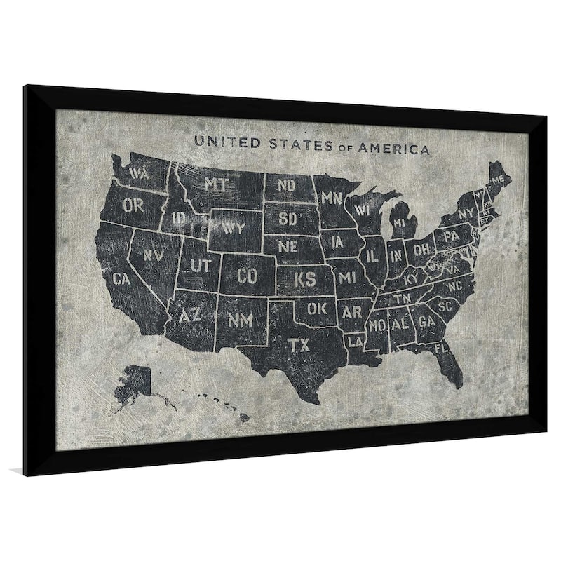 "Grunge USA Map" Print on Acrylic