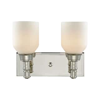 Baxter 12-inch Wide 2-Light Vanity Light in Polished Nickel - 12
