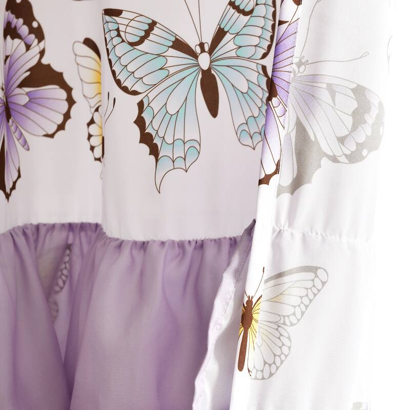 Lush Decor Flutter Butterfly Window Curtain Panel Pair