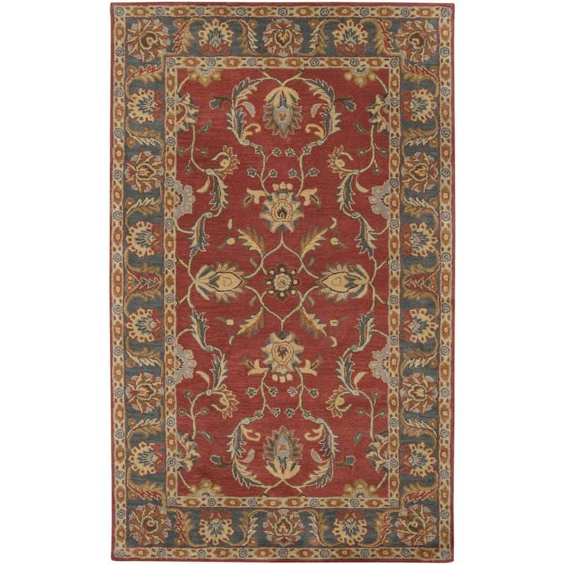 Livabliss Caesar Hand Tufted Traditional Border Wool Area Rug