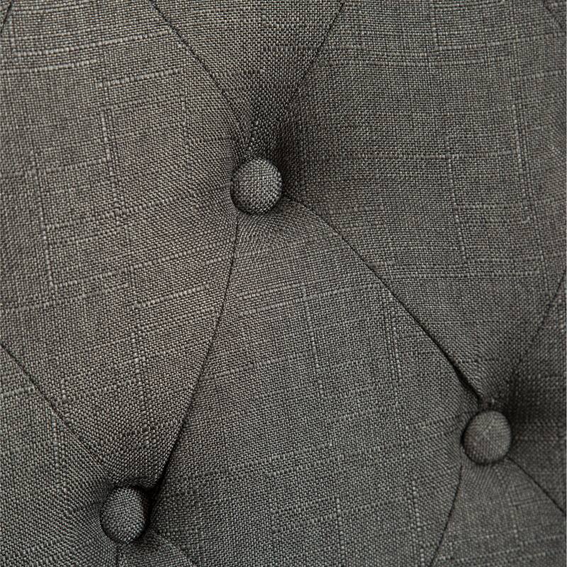 Rustic Rectangular Dining Table with Wood Legs, Kitchen Table and Chair Set, Button Tufted Upholstered Dining Chairs, Charcoal