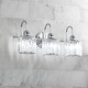 preview thumbnail 2 of 24, 3/ 4 - Light Modern Glam Luxuriou Dimmable Crystal Bathroom Vanity Light Linear Wall Light 3 Light - Chrome