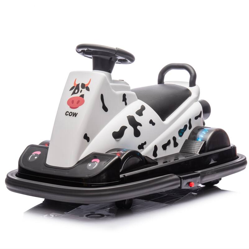 360° Rotating Bumper Car for Kids with LED Wheels and Dual Motors