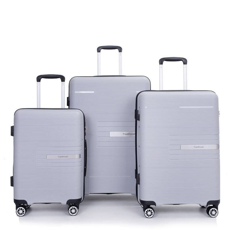 Luggage Set 3-Piece, Hardshell Travel Durable Suitcase Sets w/Spinner ...
