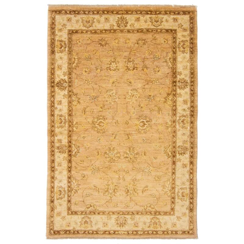 ECARPETGALLERY Hand-knotted Peshawar Oushak Beige Wool Rug - 3'10 x 5'10