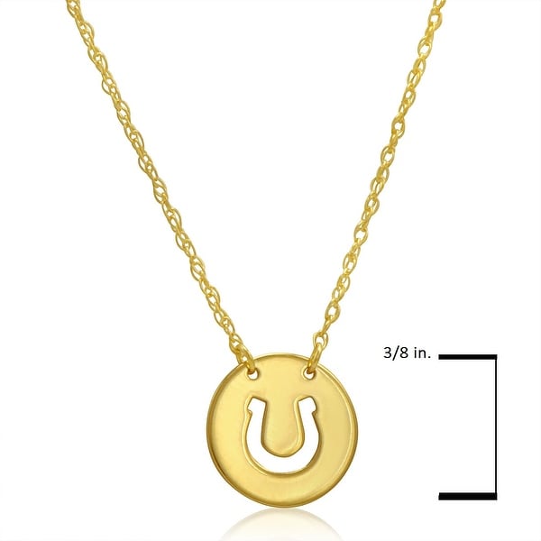 14K Yellow Gold Horseshoe Pendant on an Adjustable 14K Yellow Gold Chain Necklace