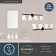 preview thumbnail 4 of 13, Vermont Matte Black and Satin Nickel Bathroom Vanity Lighting Fixture, Etched White Glass Shade, Dimmable, LED Compatible Wall