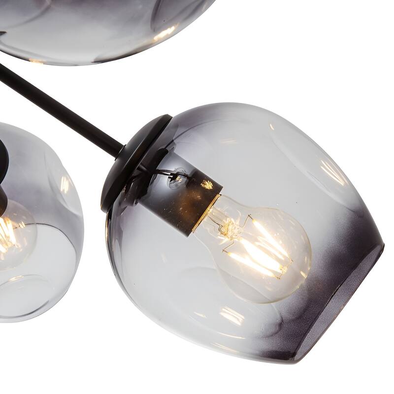 Kye 6 - Light Dimmable Sputnik Modern Linear Chandelier, Smoked Glass Sci-fi Futuristic Lamp - N/A