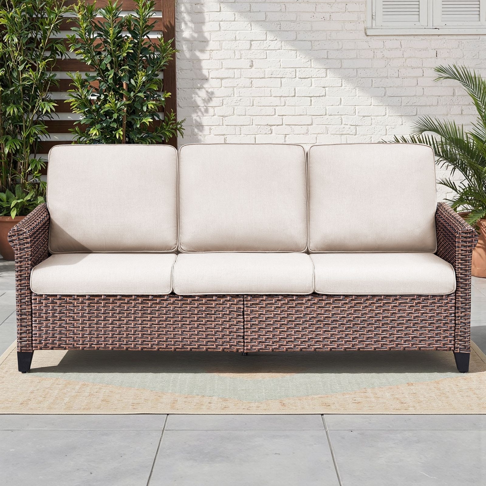 Pocassy Outdoor Sofa with Patio Chairs Funiture Set