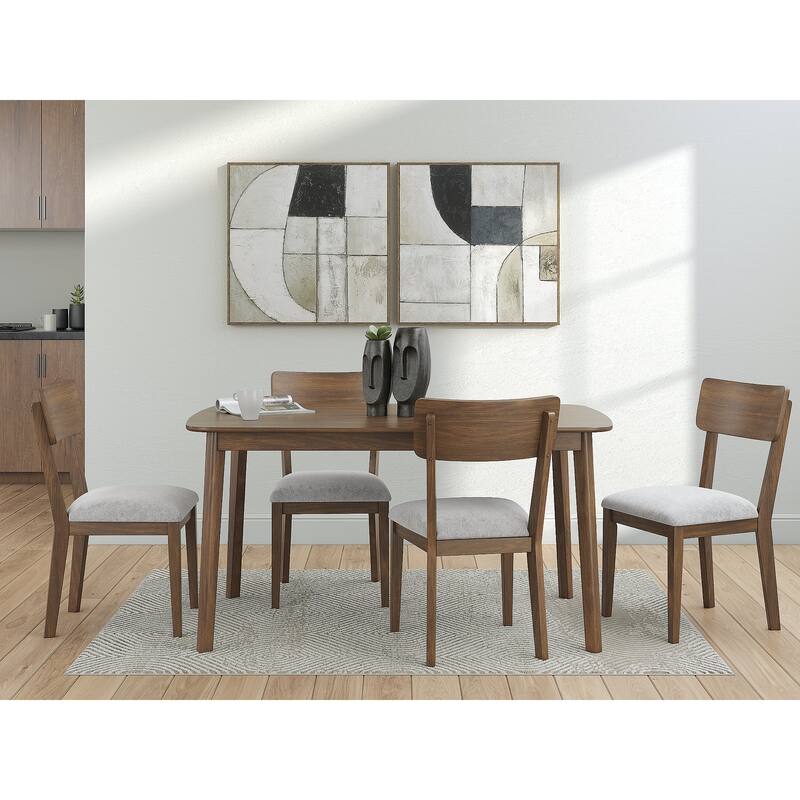 Signature Design by Ashley Favelon Dining Table and 4 Chairs (Set of 5) - Brown/White